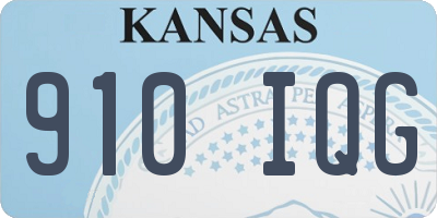 KS license plate 910IQG