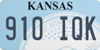 KS license plate 910IQK