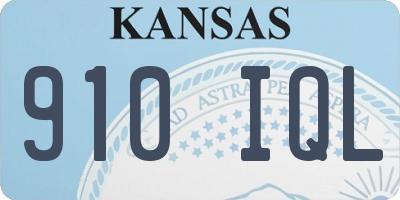 KS license plate 910IQL