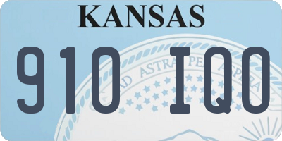 KS license plate 910IQO