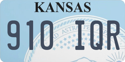 KS license plate 910IQR
