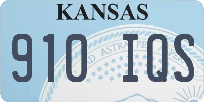 KS license plate 910IQS