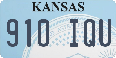 KS license plate 910IQU