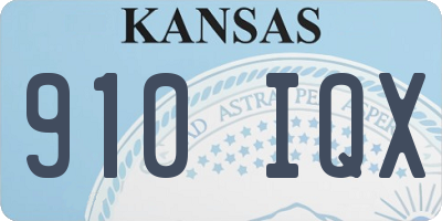 KS license plate 910IQX