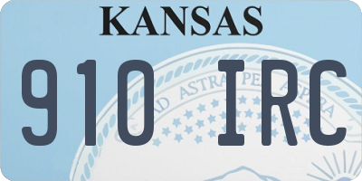 KS license plate 910IRC