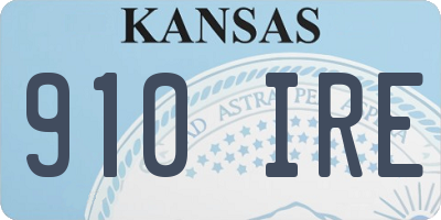 KS license plate 910IRE