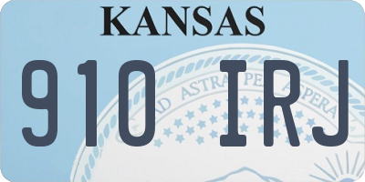 KS license plate 910IRJ