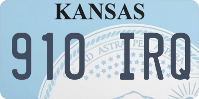 KS license plate 910IRQ