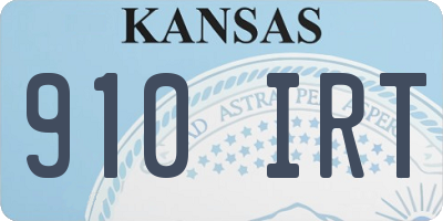 KS license plate 910IRT