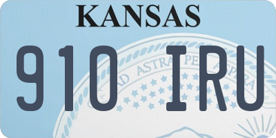 KS license plate 910IRU
