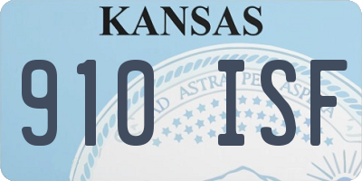 KS license plate 910ISF