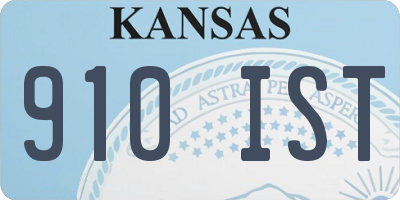 KS license plate 910IST