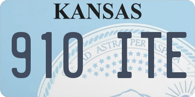 KS license plate 910ITE