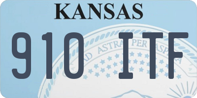 KS license plate 910ITF