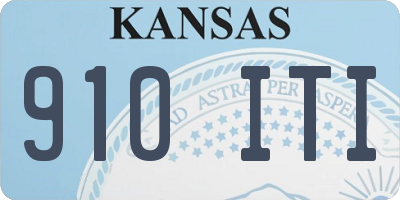 KS license plate 910ITI
