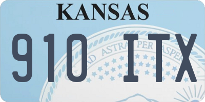 KS license plate 910ITX
