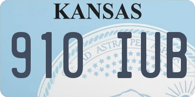 KS license plate 910IUB