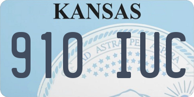 KS license plate 910IUC