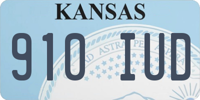 KS license plate 910IUD