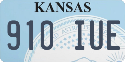 KS license plate 910IUE