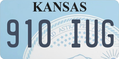 KS license plate 910IUG