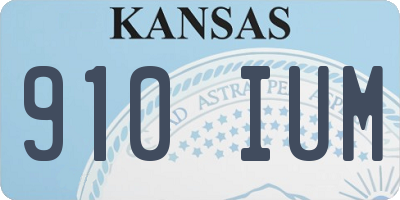 KS license plate 910IUM