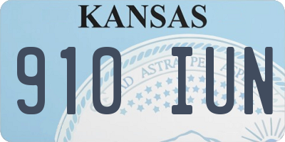 KS license plate 910IUN