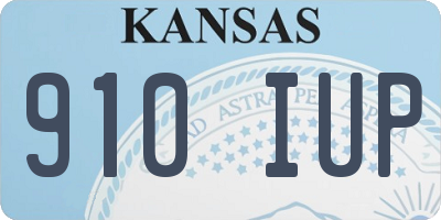 KS license plate 910IUP