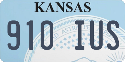 KS license plate 910IUS