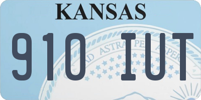 KS license plate 910IUT