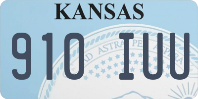 KS license plate 910IUU
