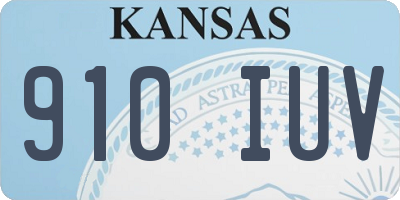 KS license plate 910IUV