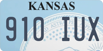 KS license plate 910IUX