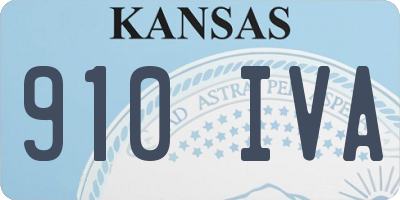 KS license plate 910IVA