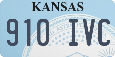 KS license plate 910IVC