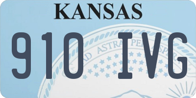 KS license plate 910IVG