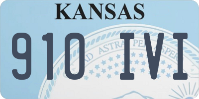 KS license plate 910IVI
