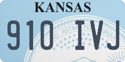 KS license plate 910IVJ