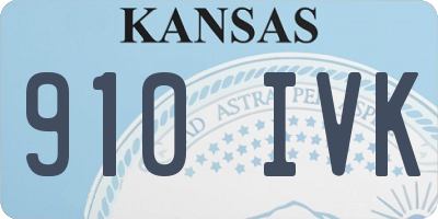 KS license plate 910IVK