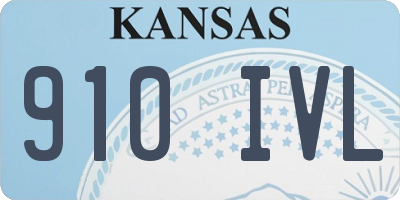 KS license plate 910IVL