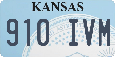 KS license plate 910IVM