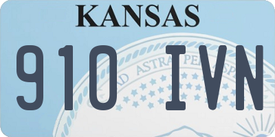 KS license plate 910IVN