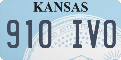 KS license plate 910IVO