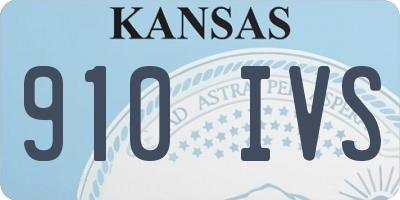 KS license plate 910IVS