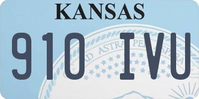 KS license plate 910IVU