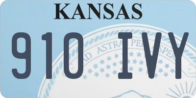 KS license plate 910IVY