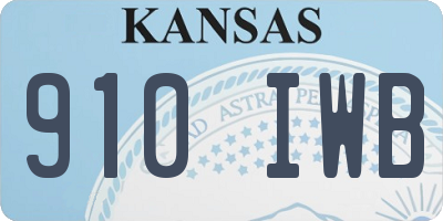 KS license plate 910IWB