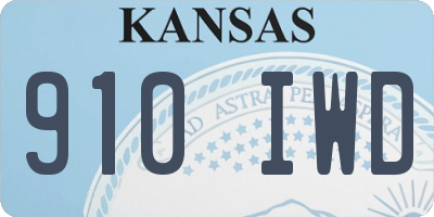 KS license plate 910IWD
