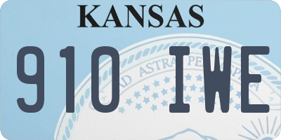 KS license plate 910IWE
