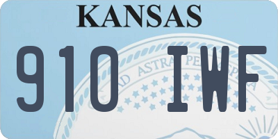 KS license plate 910IWF